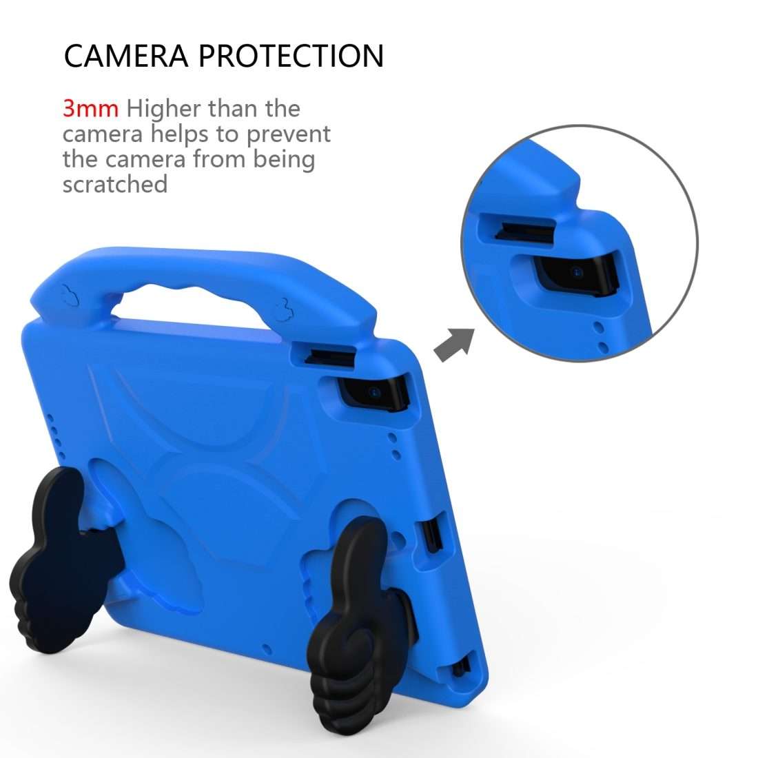 For iPad Pro 11 inch EVA Flat Anti Falling Protective Shell with Thumb Bracket(Blue)