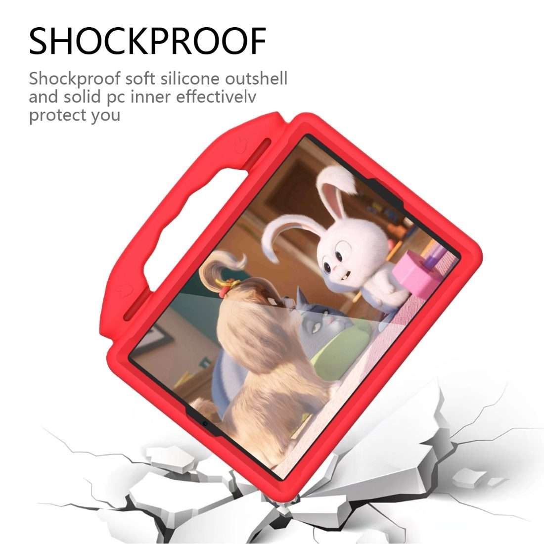 For iPad Pro 11 inch EVA Flat Anti Falling Protective Shell with Thumb Bracket(Red)
