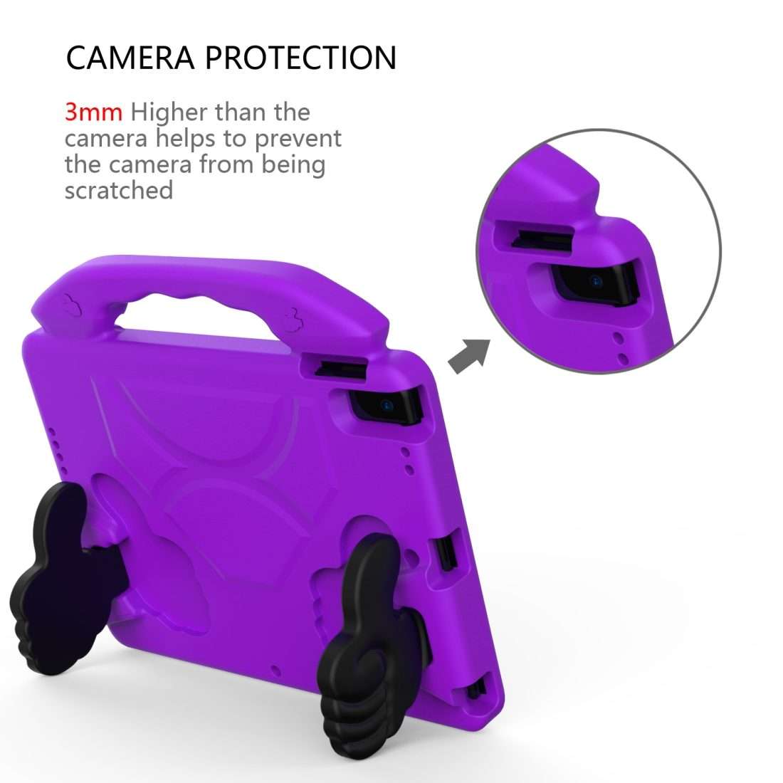 For iPad Pro 11 inch EVA Flat Anti Falling Protective Shell with Thumb Bracket(Purple)