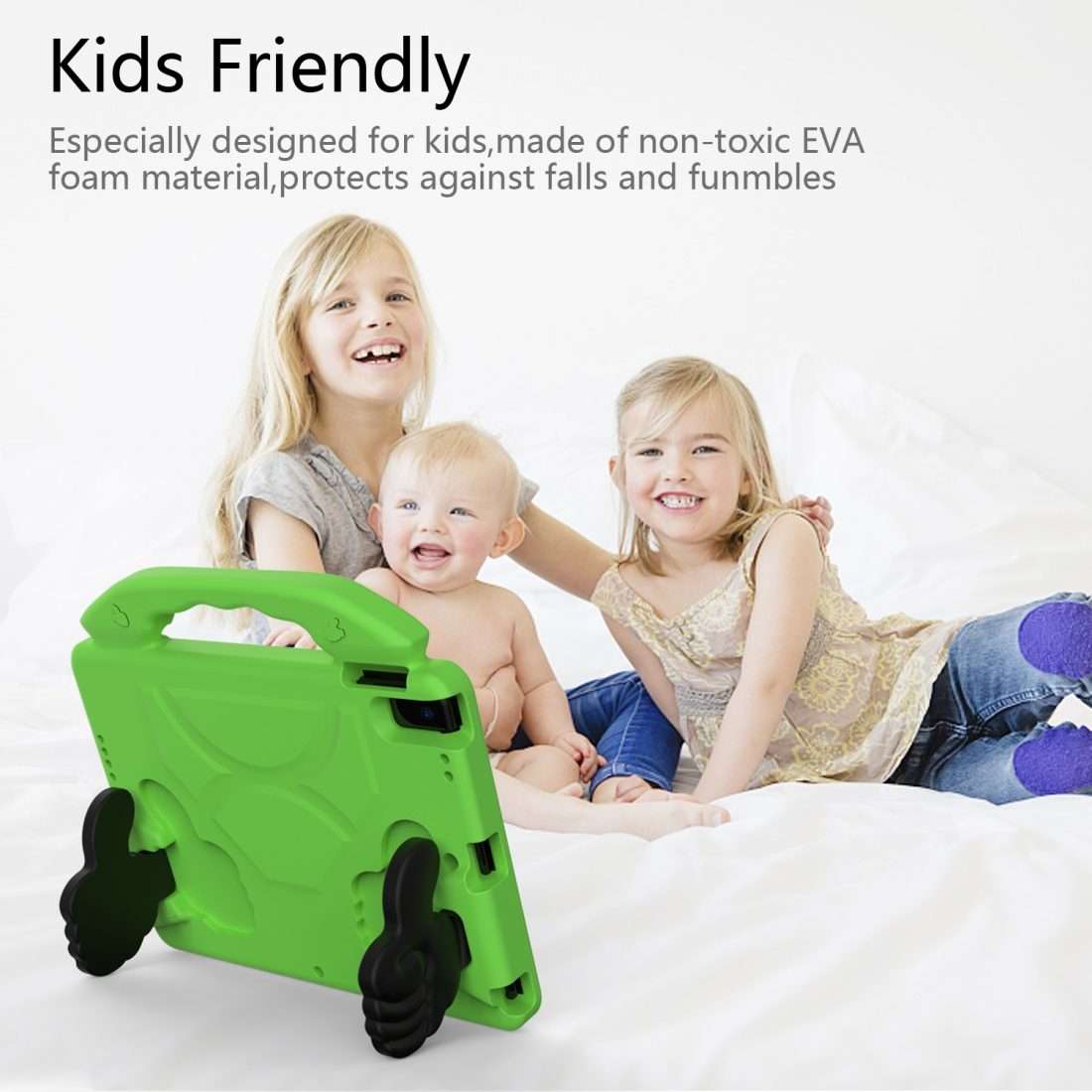 For iPad Pro 11 inch EVA Flat Anti Falling Protective Shell with Thumb Bracket(Green)