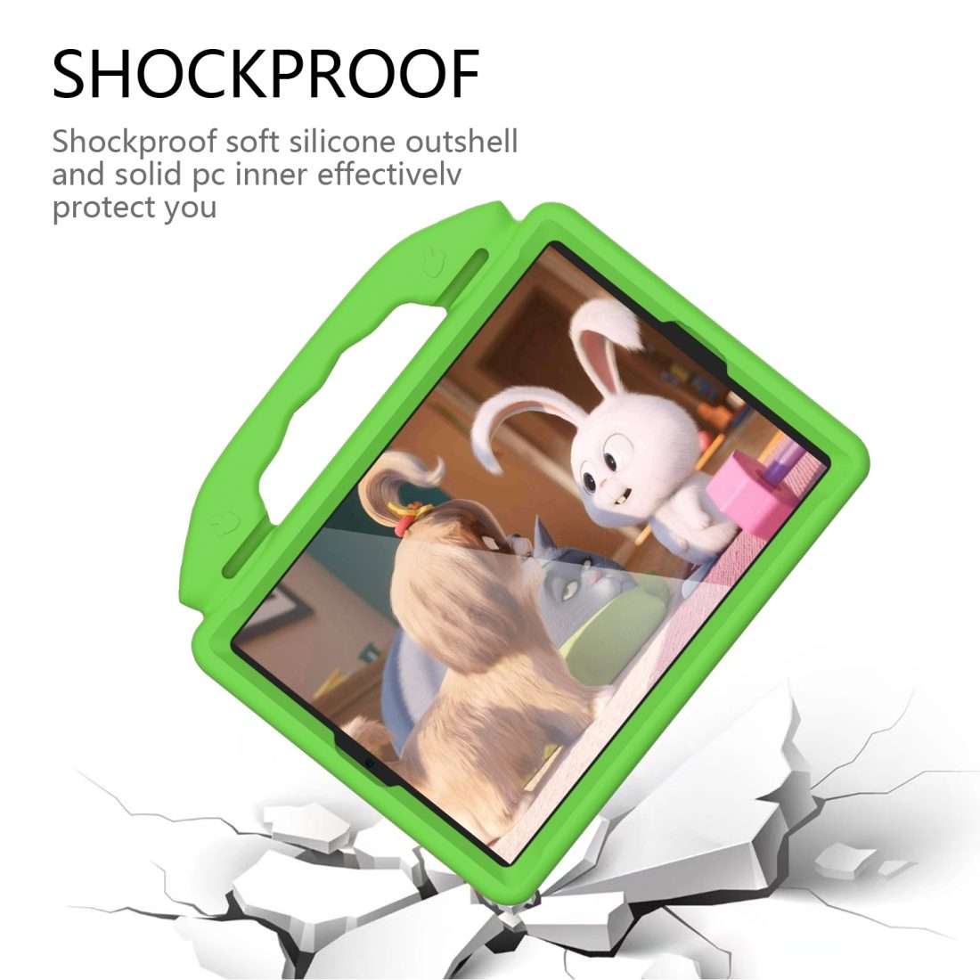 For iPad Pro 11 inch EVA Flat Anti Falling Protective Shell with Thumb Bracket(Green)