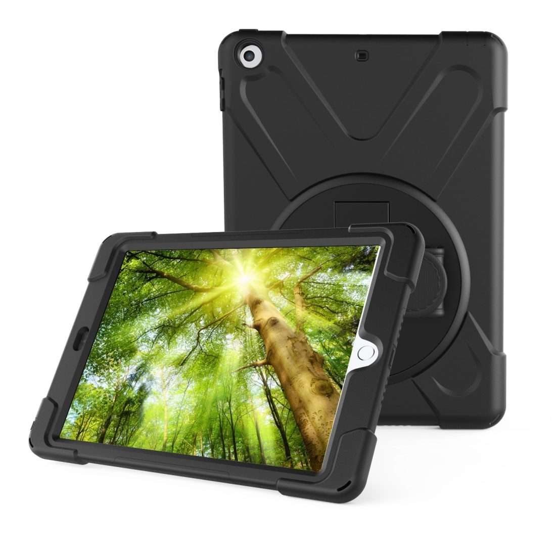 For Galaxy Tab A 10.1 2019 T510/T515 360 Degree Rotation PC + Silicone Protective ... (Pink)