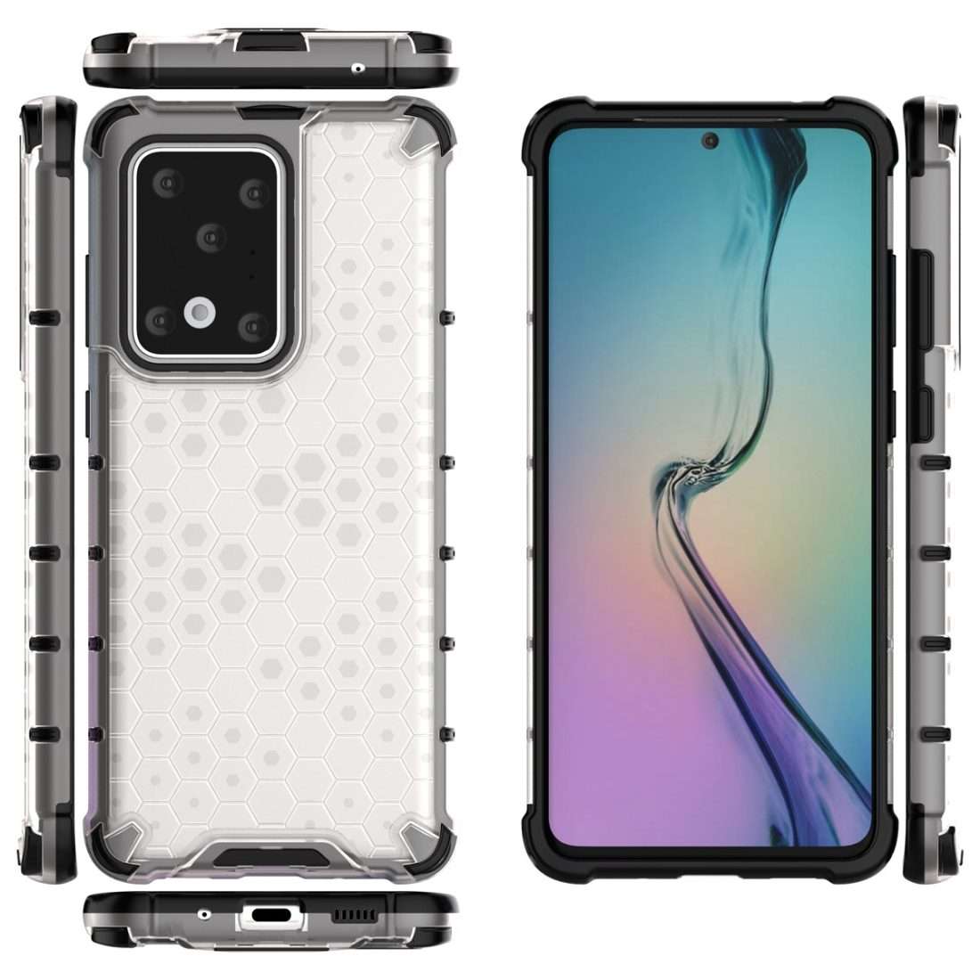 For Huawei P40 Pro Shockproof Honeycomb PC + TPU Case(Red)
