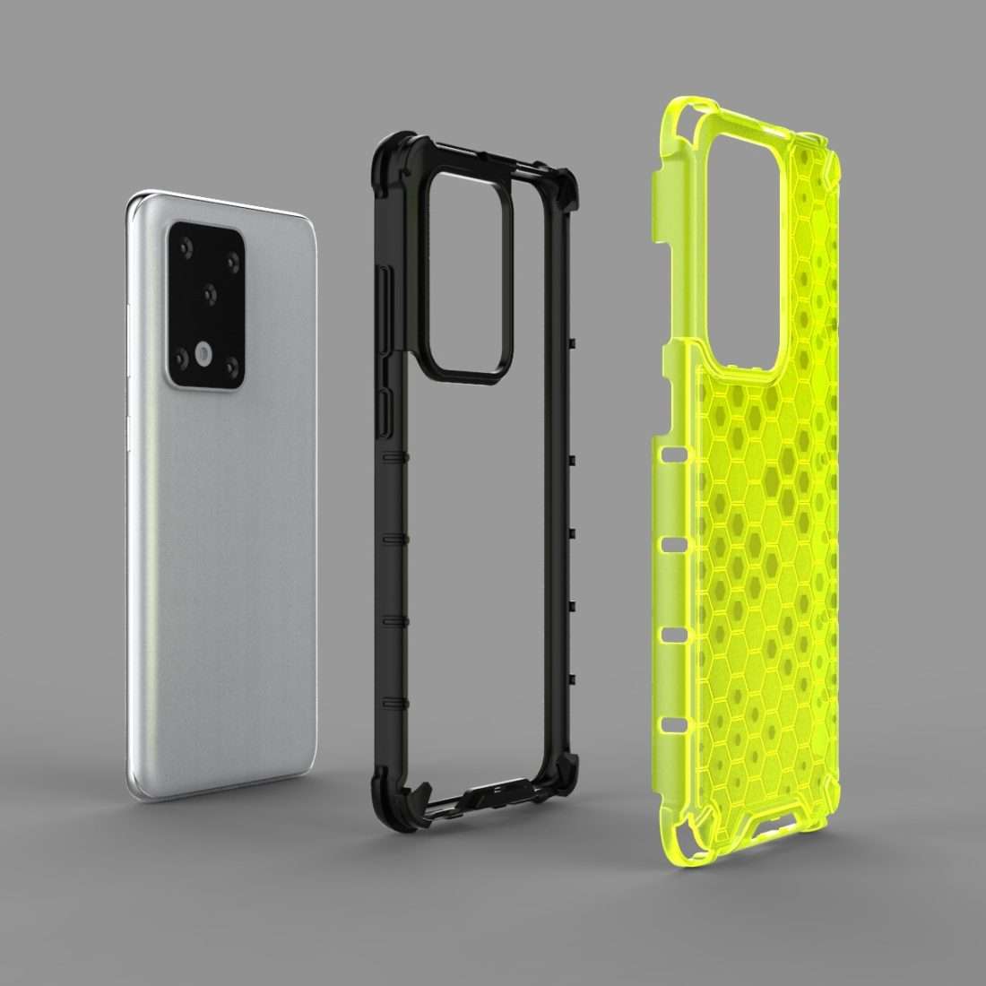 For Huawei P40 Pro Shockproof Honeycomb PC + TPU Case(Grey)