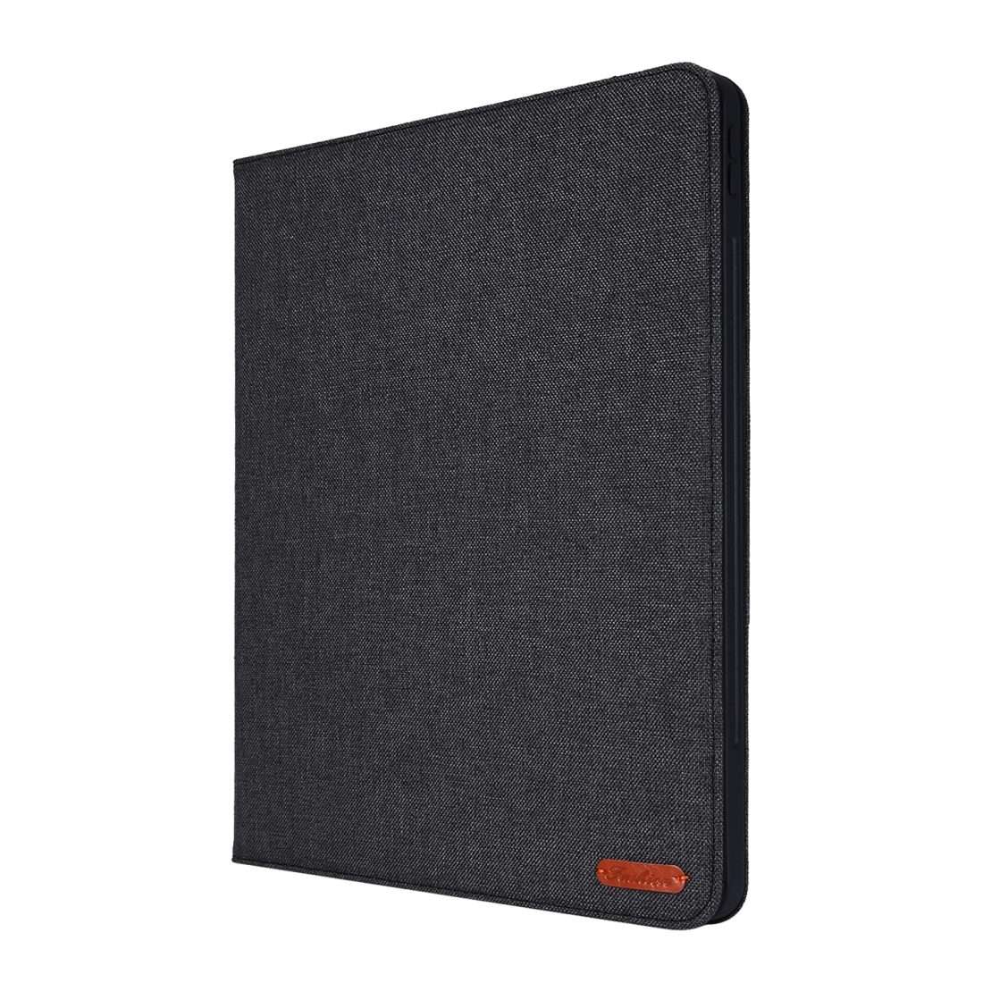 For iPad Pro 12.9(2020) Horizontal Flip TPU + Fabric PU Leather Protective Case with N ... (Black)