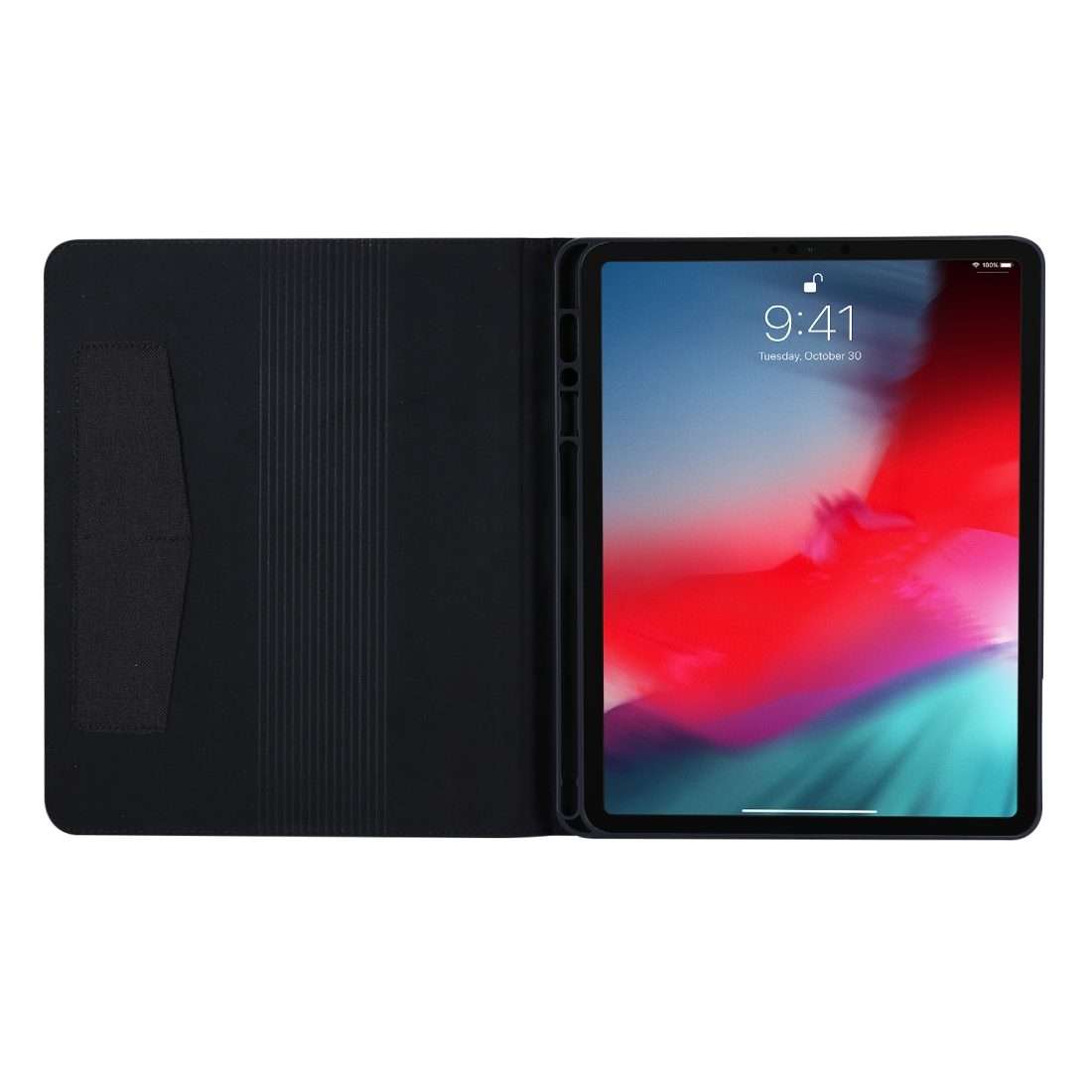 For iPad Pro 12.9(2020) Horizontal Flip TPU + Fabric PU Leather Protective Case with N ... (Black)