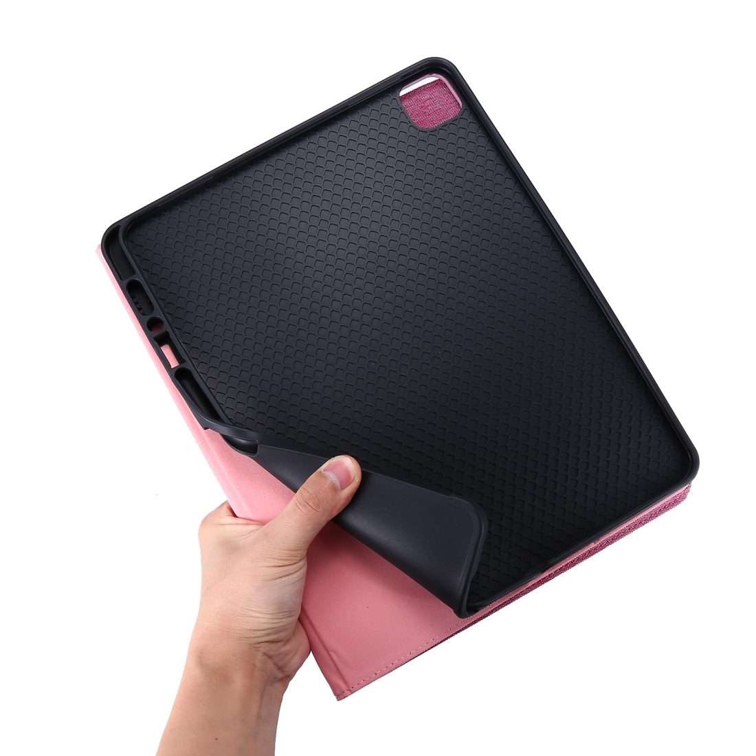 For iPad Pro 12.9(2020) Horizontal Flip TPU + Fabric PU Leather Protective Case wi ... (Deep Blue)
