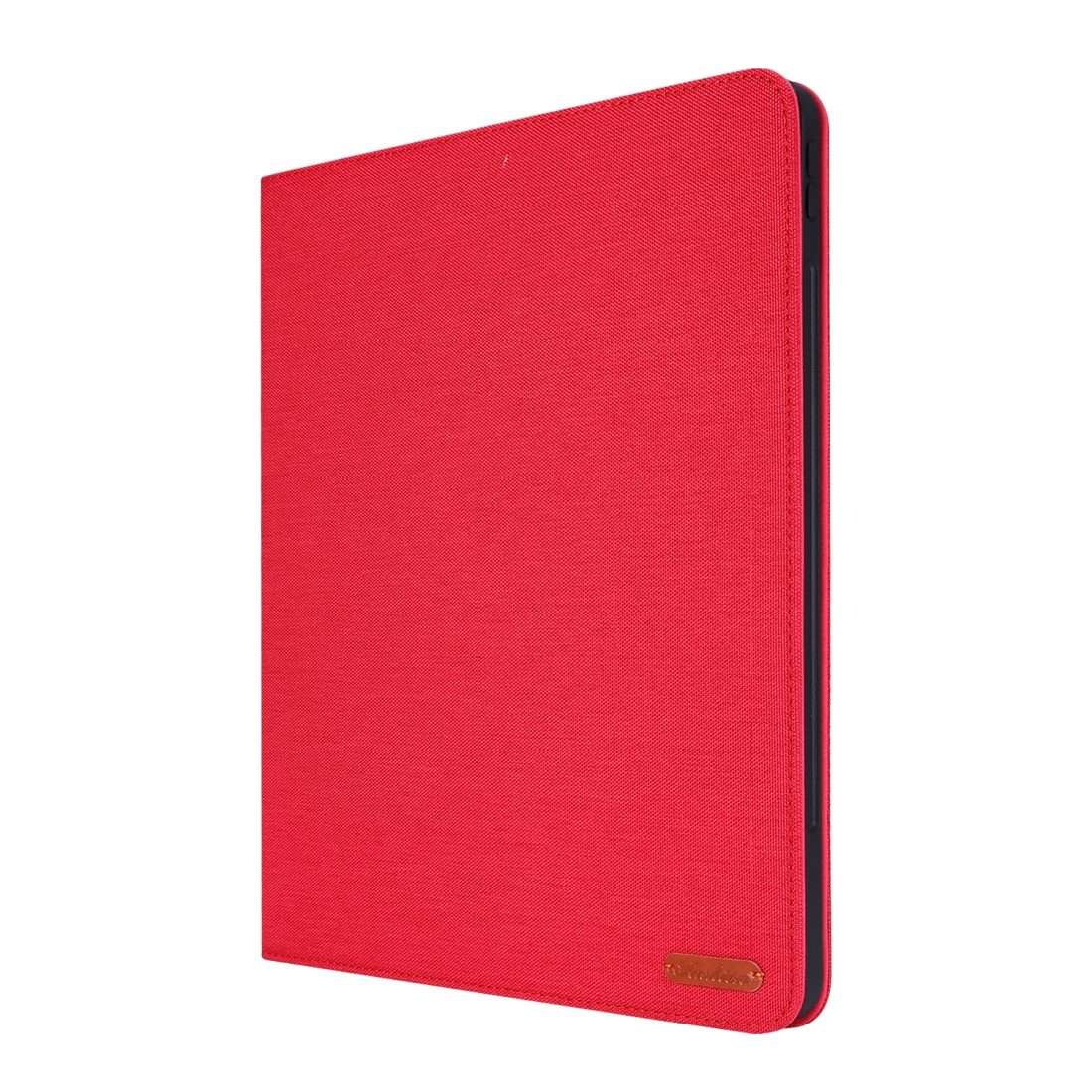 For iPad Pro 12.9(2020) Horizontal Flip TPU + Fabric PU Leather Protective Case with Nam ... (Red)