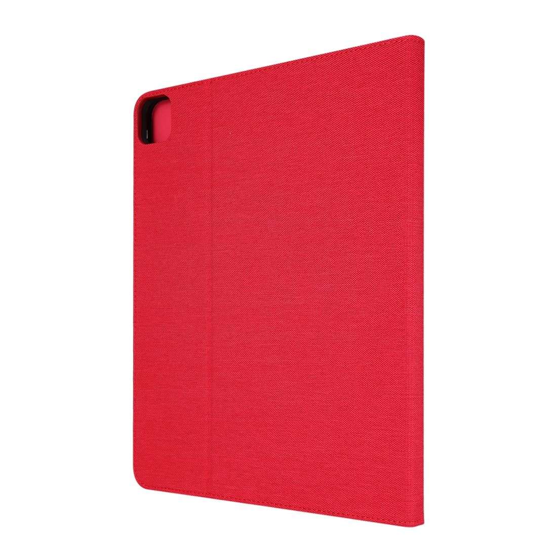 For iPad Pro 12.9(2020) Horizontal Flip TPU + Fabric PU Leather Protective Case with Nam ... (Red)