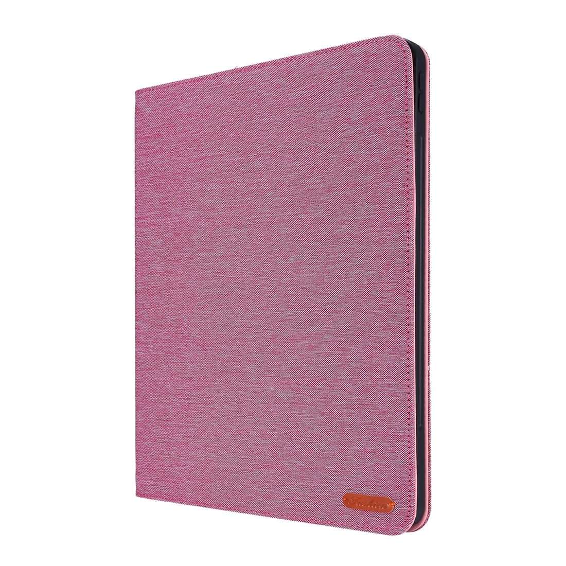 For iPad Pro 12.9(2020) Horizontal Flip TPU + Fabric PU Leather Protective Case wit ... (Rose Red)