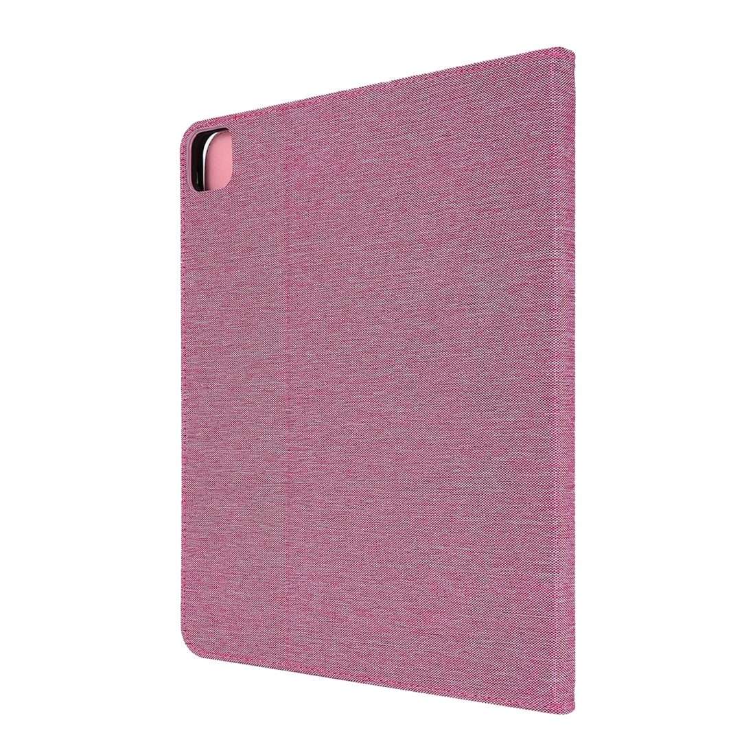 For iPad Pro 12.9(2020) Horizontal Flip TPU + Fabric PU Leather Protective Case wit ... (Rose Red)