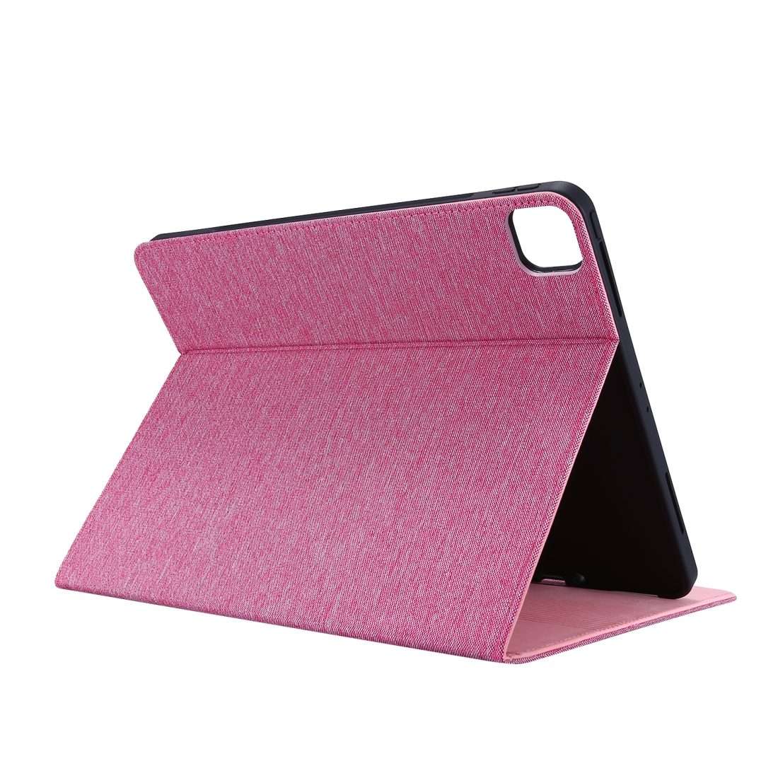 For iPad Pro 12.9(2020) Horizontal Flip TPU + Fabric PU Leather Protective Case wit ... (Rose Red)