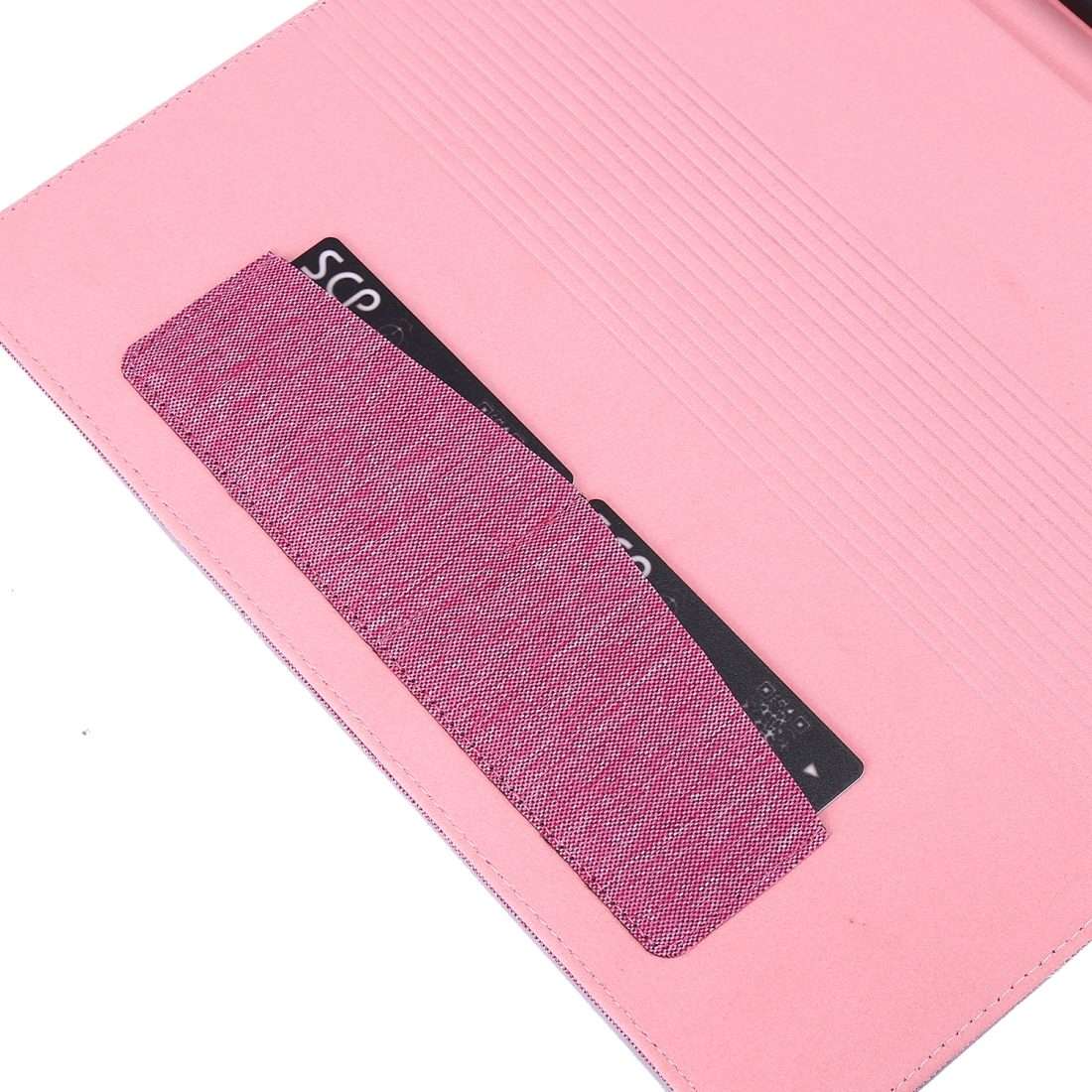For iPad Pro 12.9(2020) Horizontal Flip TPU + Fabric PU Leather Protective Case wit ... (Rose Red)