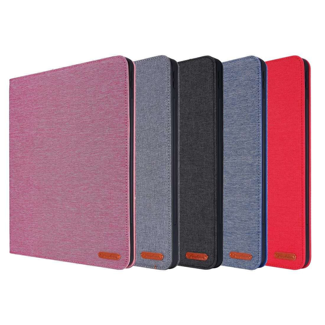 For iPad Pro 12.9(2020) Horizontal Flip TPU + Fabric PU Leather Protective Case wit ... (Rose Red)