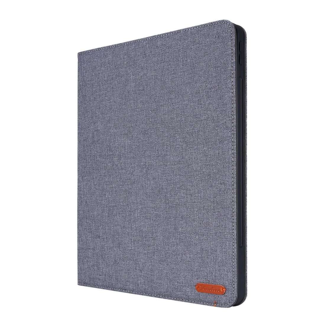For iPad Pro 12.9(2020) Horizontal Flip TPU + Fabric PU Leather Protective Case with Na ... (Gray)