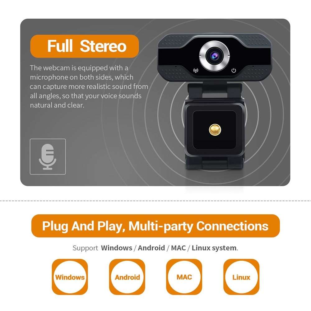 HD 1080P Webcam Built-in Microphone Smart Web Camera USB Streaming Beauty Live Camera for Computer