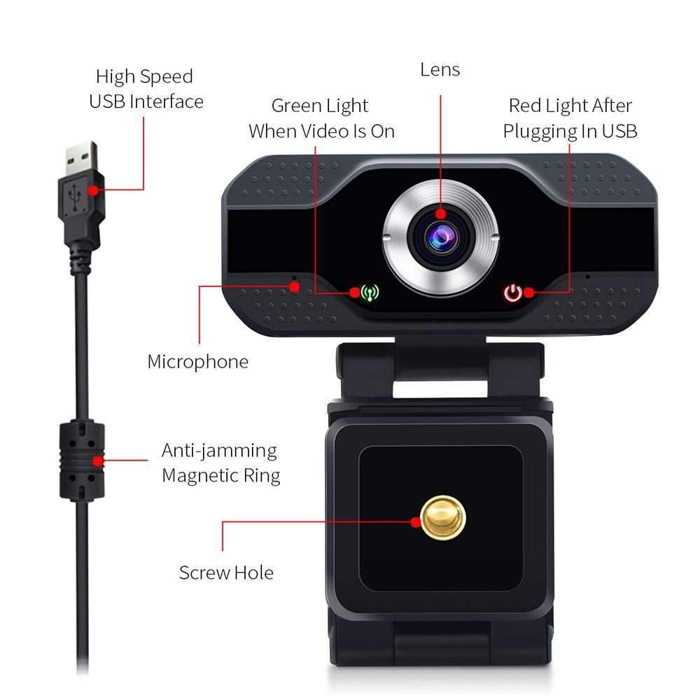 HD 1080P Webcam Built-in Microphone Smart Web Camera USB Streaming Beauty Live Camera for Computer
