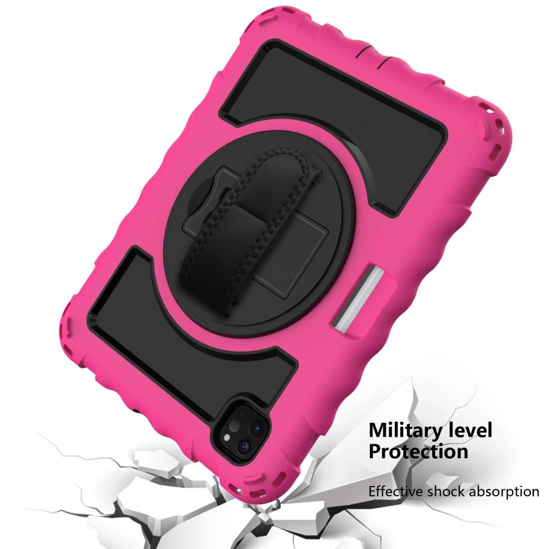 For iPad Pro 11 (2020) PC + Silicone Shockproof Combination Tablet Case with 360 De ... (Hot Pink)