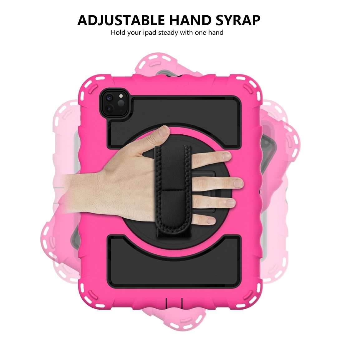 For iPad Pro 11 (2020) PC + Silicone Shockproof Combination Tablet Case with 360 De ... (Hot Pink)