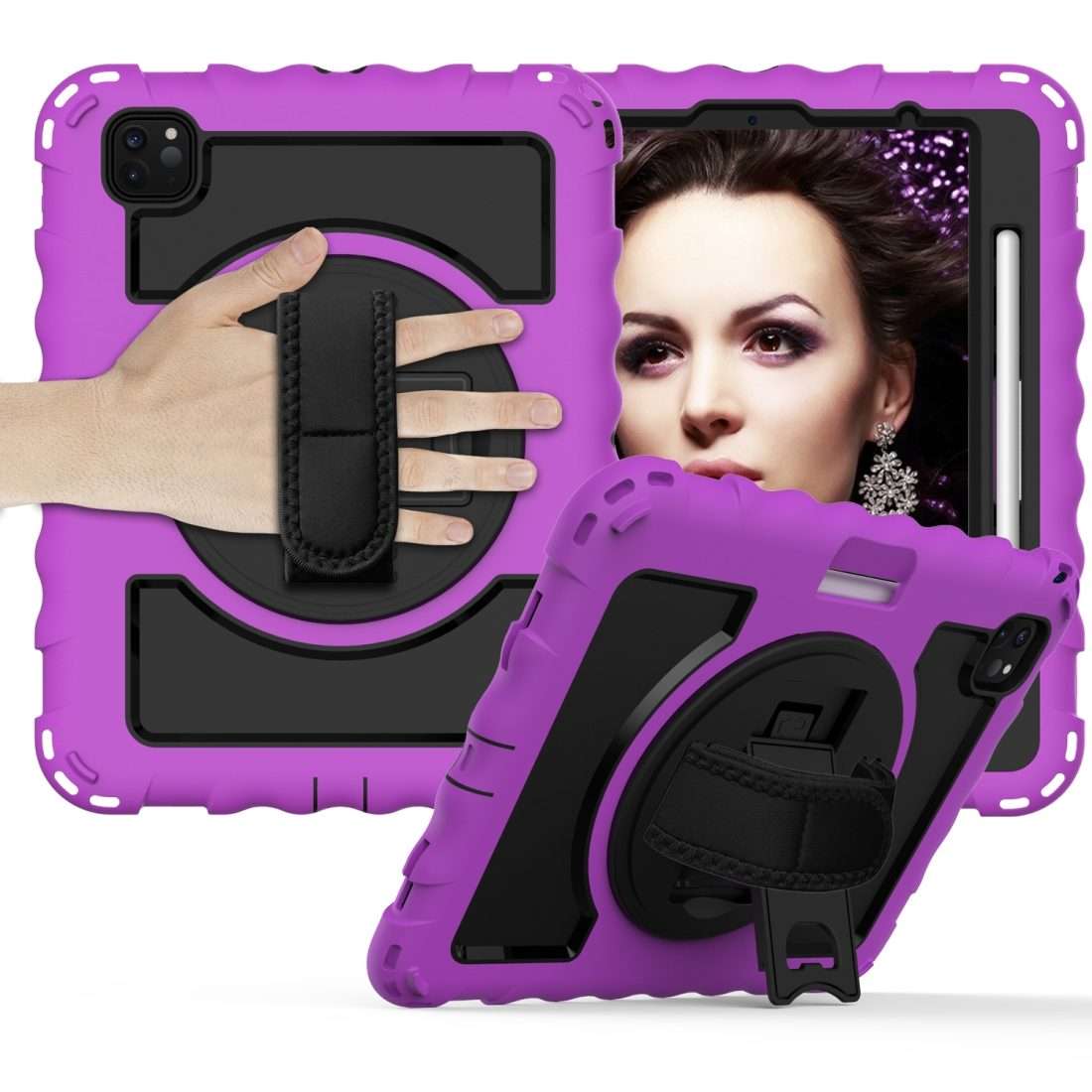 For iPad Pro 11 (2020) PC + Silicone Shockproof Combination Tablet Case with 360 Degr ... (Purple)