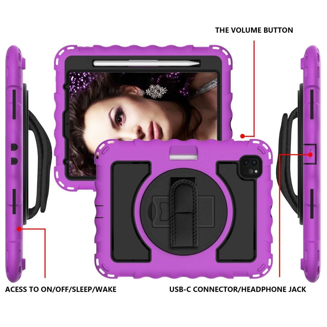 For iPad Pro 11 (2020) PC + Silicone Shockproof Combination Tablet Case with 360 Degr ... (Purple)