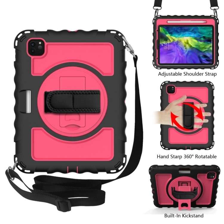 For iPad Pro 11 (2020) PC + Silicone Shockproof Combination Tablet Case with ... (Black+Hot Pink)
