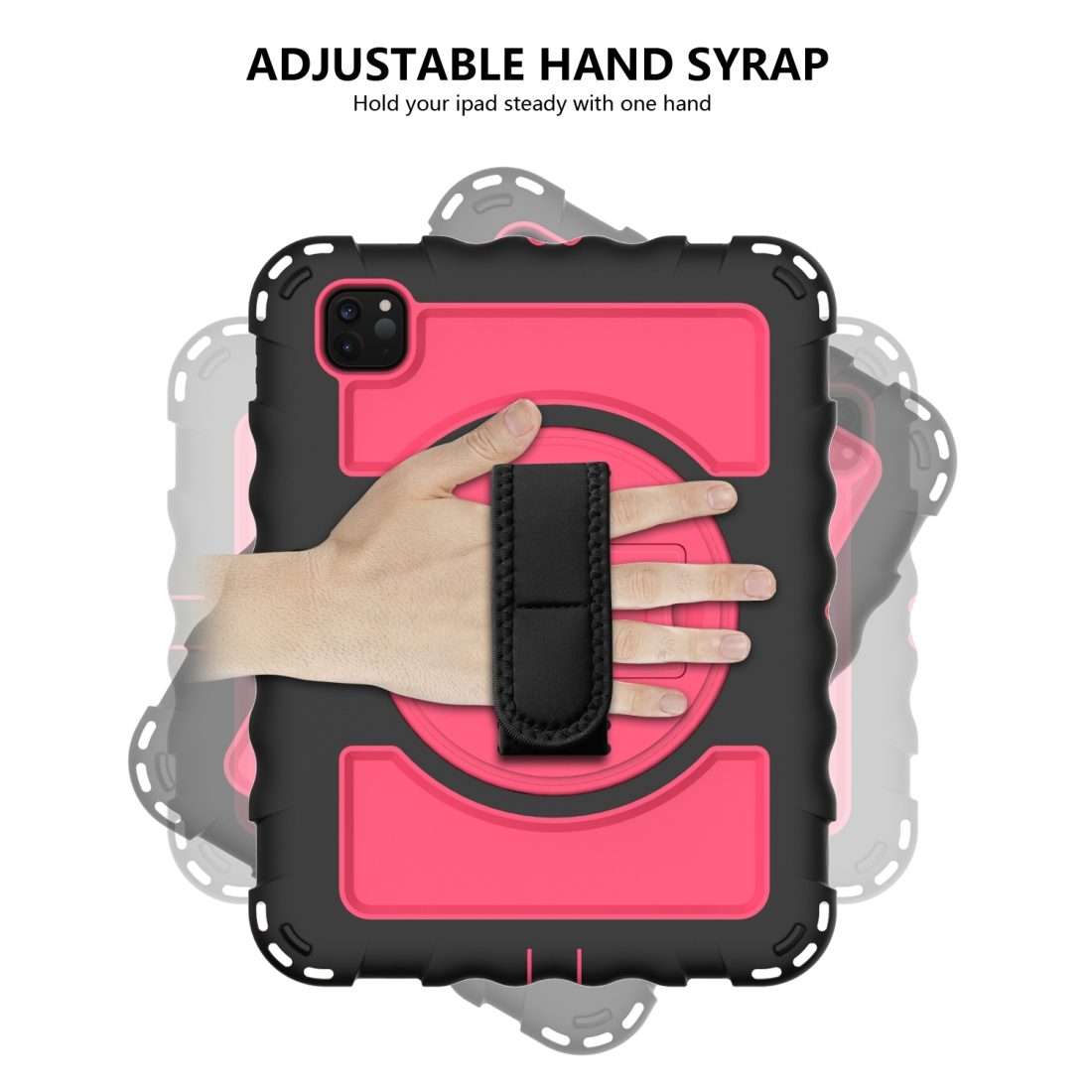 For iPad Pro 11 (2020) PC + Silicone Shockproof Combination Tablet Case with ... (Black+Hot Pink)