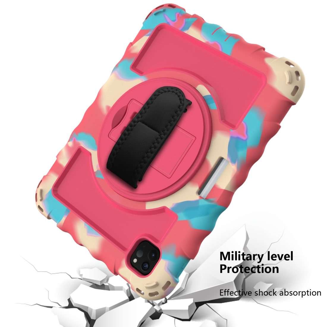 For iPad Pro 11 (2020) PC + Silicone Shockproof Combination Tablet Case wi ... (Colorful+Hot Pink)
