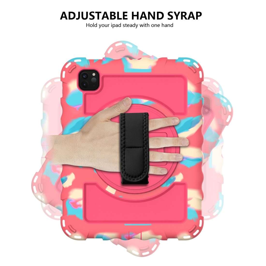 For iPad Pro 11 (2020) PC + Silicone Shockproof Combination Tablet Case wi ... (Colorful+Hot Pink)