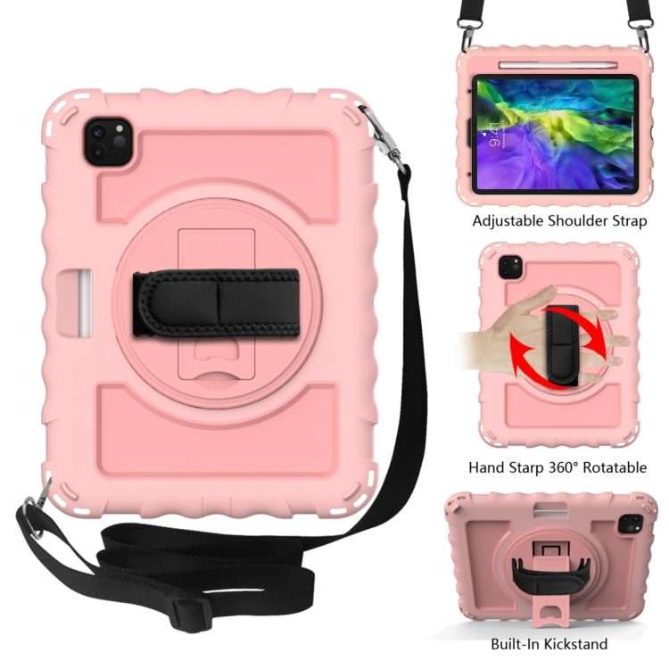 For iPad Pro 11 (2020) PC + Silicone Shockproof Combination Tablet Case with 360 D ... (Rose Gold)