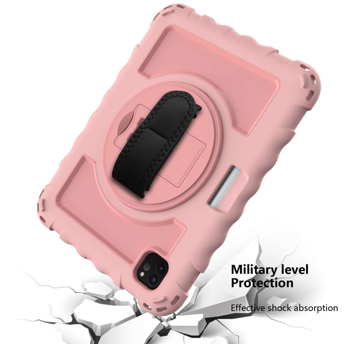 For iPad Pro 11 (2020) PC + Silicone Shockproof Combination Tablet Case with 360 D ... (Rose Gold)