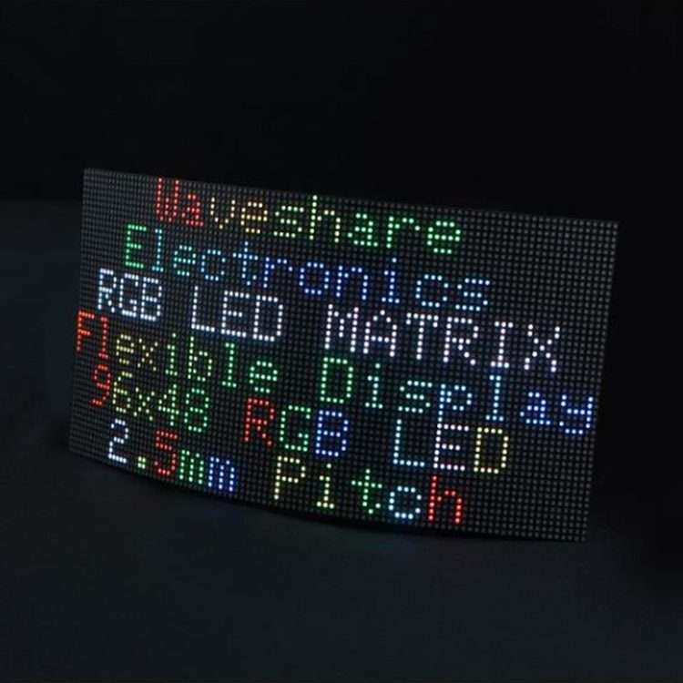Waveshare Flexible RGB Full-color LED Matrix Panel, 2.5mm Pitch, 96x48 Pixels, Adjustable Brightne