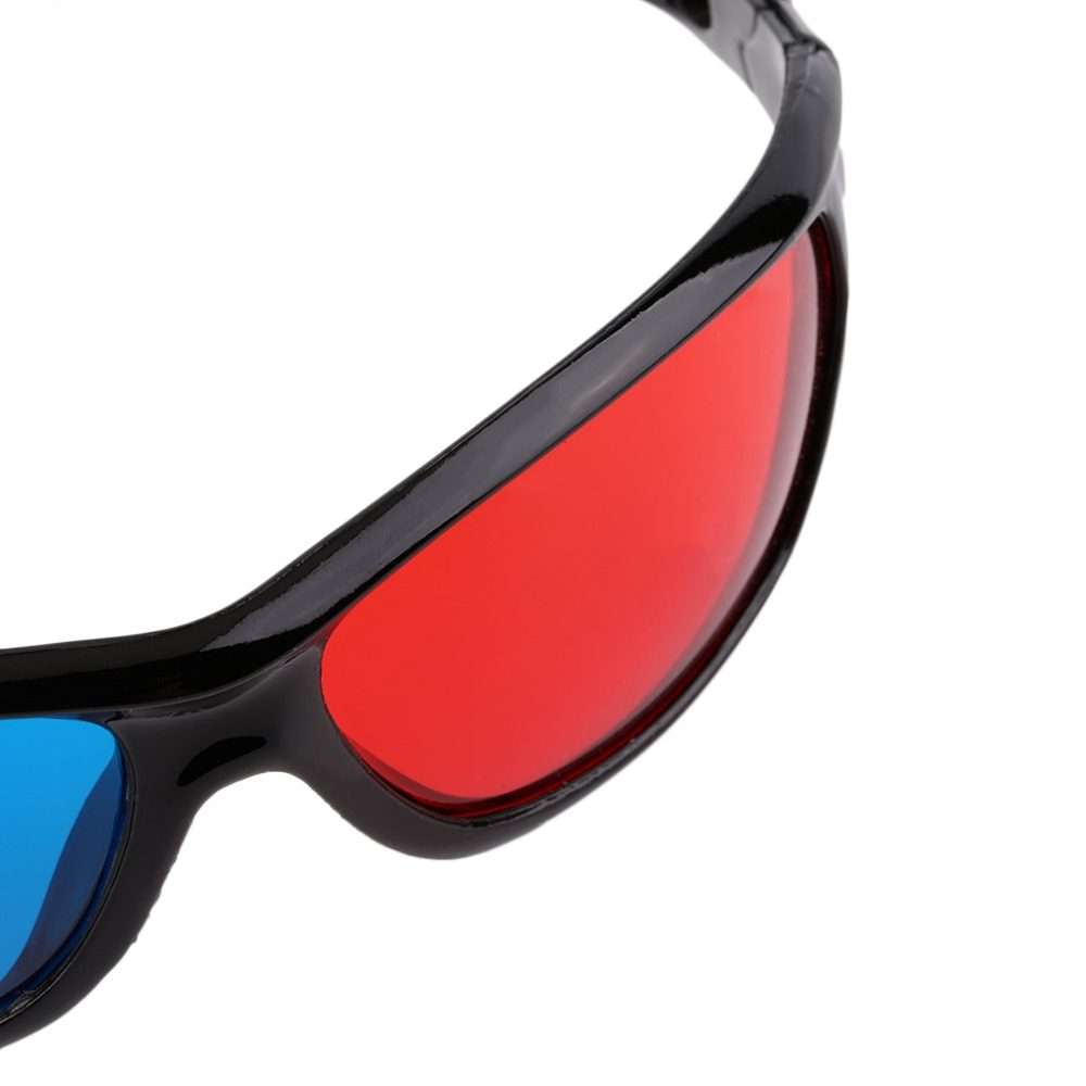 2 PCS Universal 3D Plastic Glasses Black Frame 3D Visoin Glass For Dimensional Anaglyph Movie Game