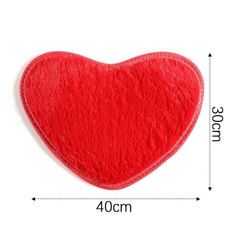 Heart Shape Non-slip Bath Mats Kitchen Carpet Home Decoration, Size:50*60CM(Magenta)