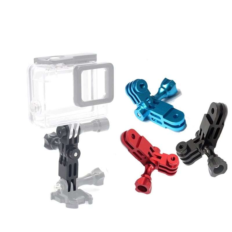 Action Camera Universal Aluminum Alloy Three-way Adjustment Arm 360 Degree Adapter(Red)