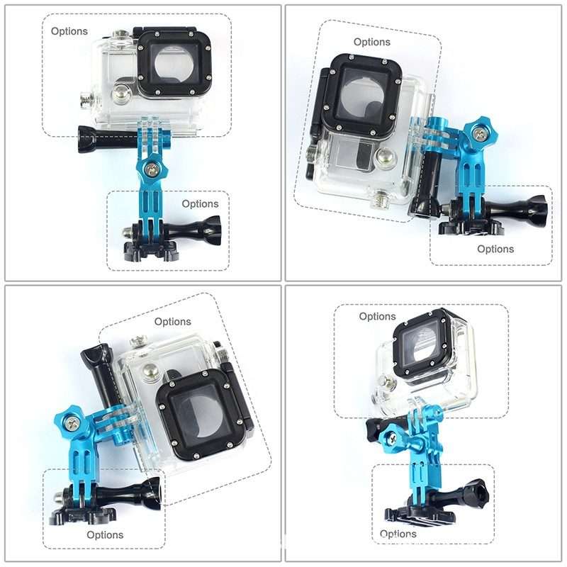 Action Camera Universal Aluminum Alloy Three-way Adjustment Arm 360 Degree Adapter(Red)