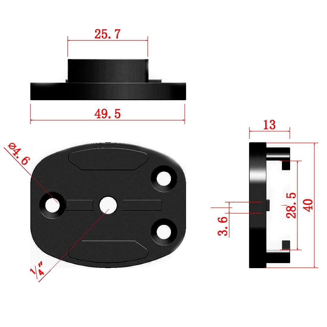 4 Holes Aluminum Quick Release Tripod Mount Base For Sports Camera, Color: Black