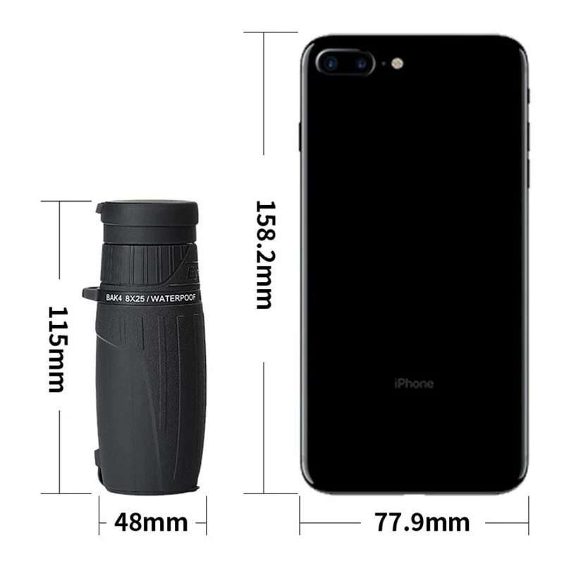Eyeskey 8X25 Portable Monocular Binoculars Large-field Low-light Night Vision Telescope