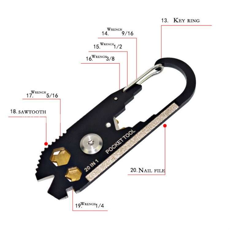 20 in 1 Stainless Steel Wrench Screwdriver Creative Roulette Multifunctional Combination Tool Outd