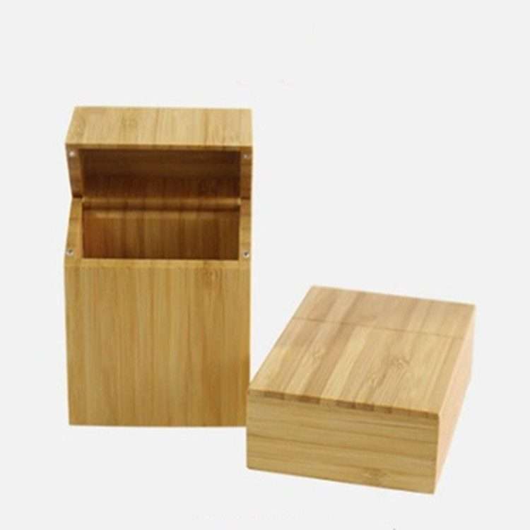 Creative Wooden Cigarette Case Magnet Adsorption Clamshell Cigarette Case, Color:Black