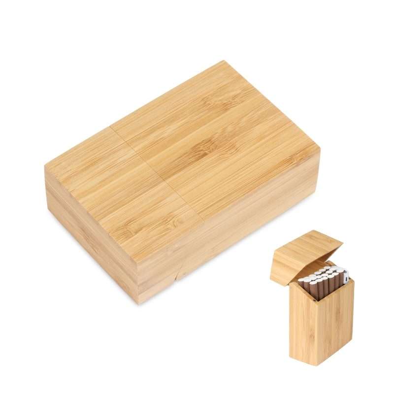 Creative Wooden Cigarette Case Magnet Adsorption Clamshell Cigarette Case, Color:Carbonized Bamboo