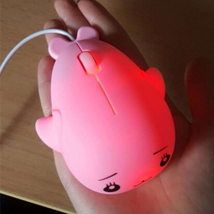 Cute Cartoon Wired Mouse Girl Office Home Laptop Mouse(Pink)