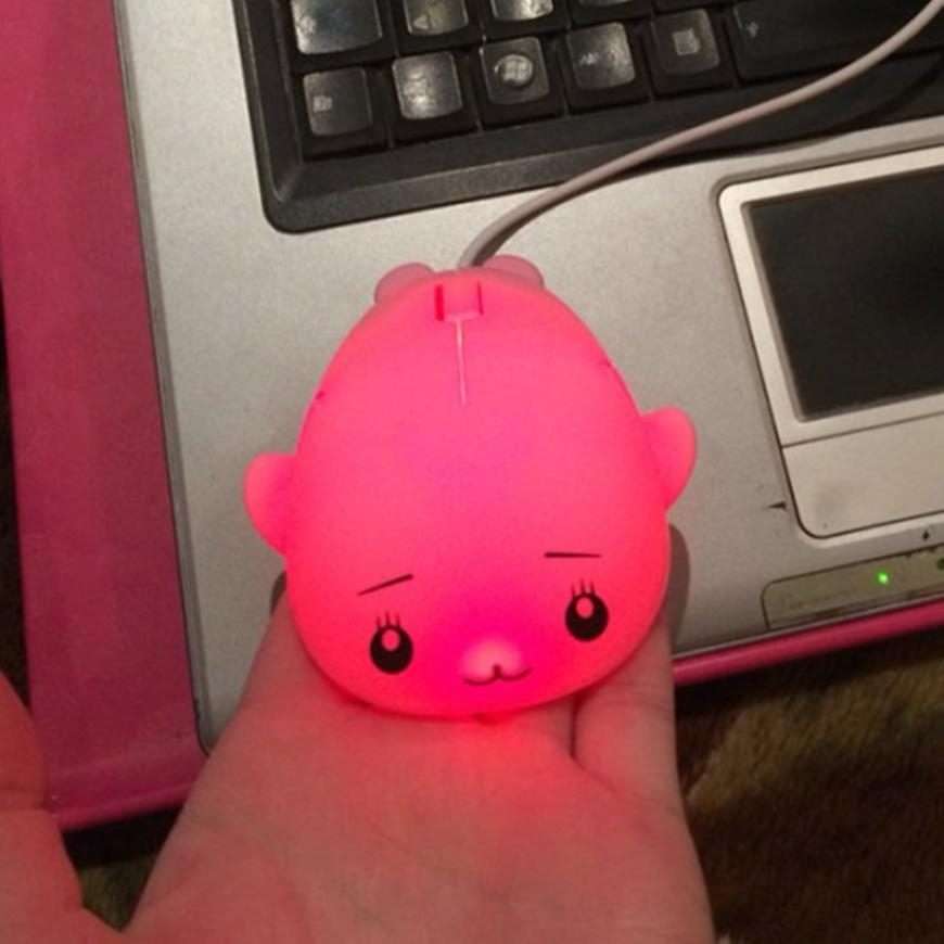 Cute Cartoon Wired Mouse Girl Office Home Laptop Mouse(Pink)