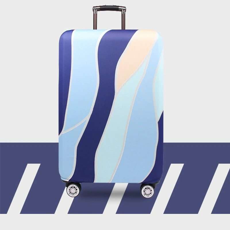Travel Abrasion-resistant Elastic Luggage Protective Cover Suitcase Dust Covers ... (Blue Ripple)