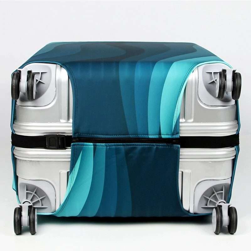 Travel Abrasion-resistant Elastic Luggage Protective Cover Suitcase Dust Cov ... (Gradient Ripple)
