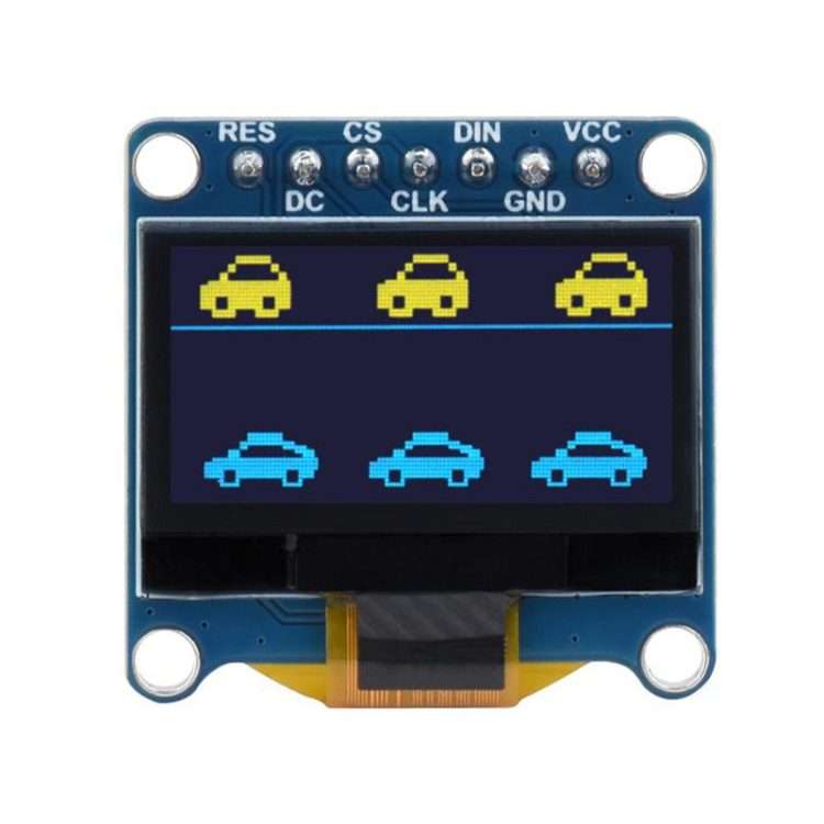 Waveshare 0.96 inch OLED Display Module, 12864 Resolution, SPI / I2C Communi ... (C Yellow Blue)