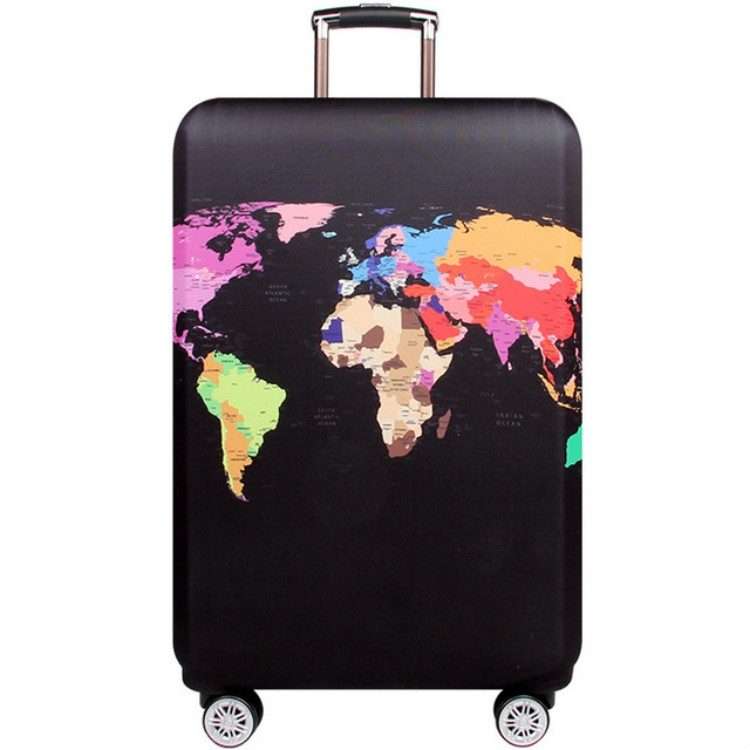 Travel Luggage Cover Suitcase Dustproof Scratch-proof Protection Elastic Sleeve, S ... (World Map)