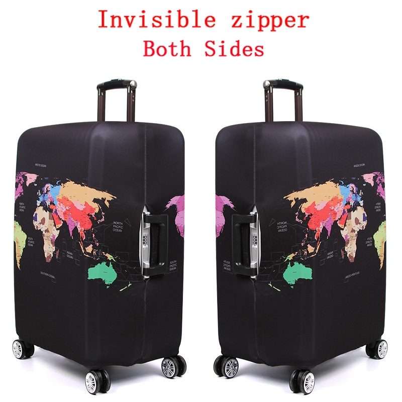 Travel Luggage Cover Suitcase Dustproof Scratch-proof Protection Elastic Sleeve, S ... (World Map)