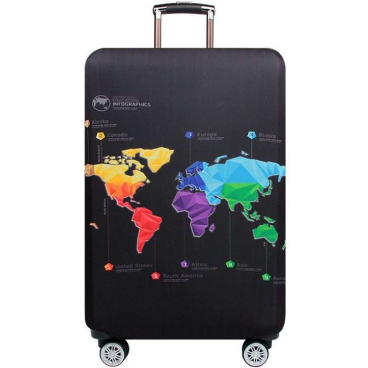 Travel Luggage Cover Suitcase Dustproof Scratch-proof Protection Elastic Sleev ... (Geometric Map)