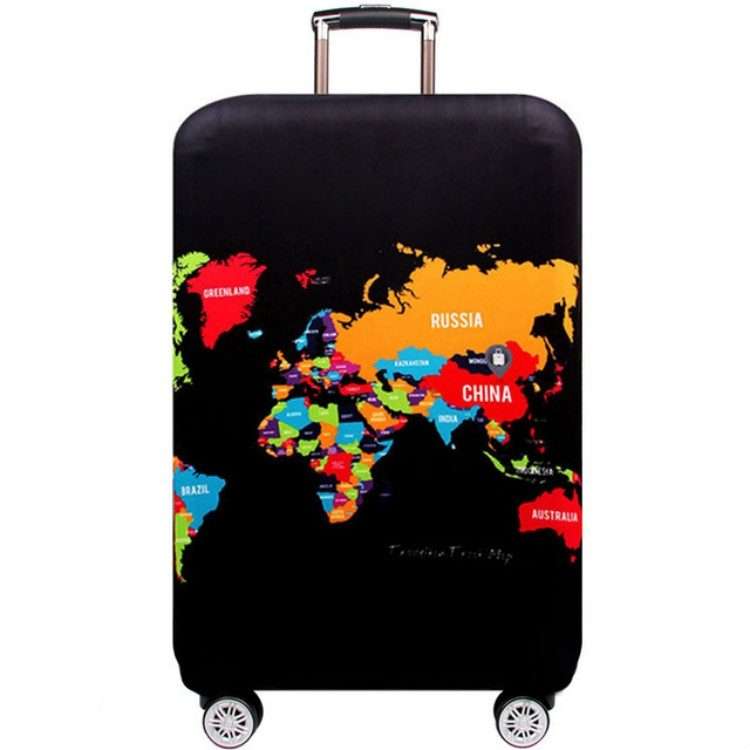 Travel Luggage Cover Suitcase Dustproof Scratch-proof Protection Elastic Sleeve ... (English Map)
